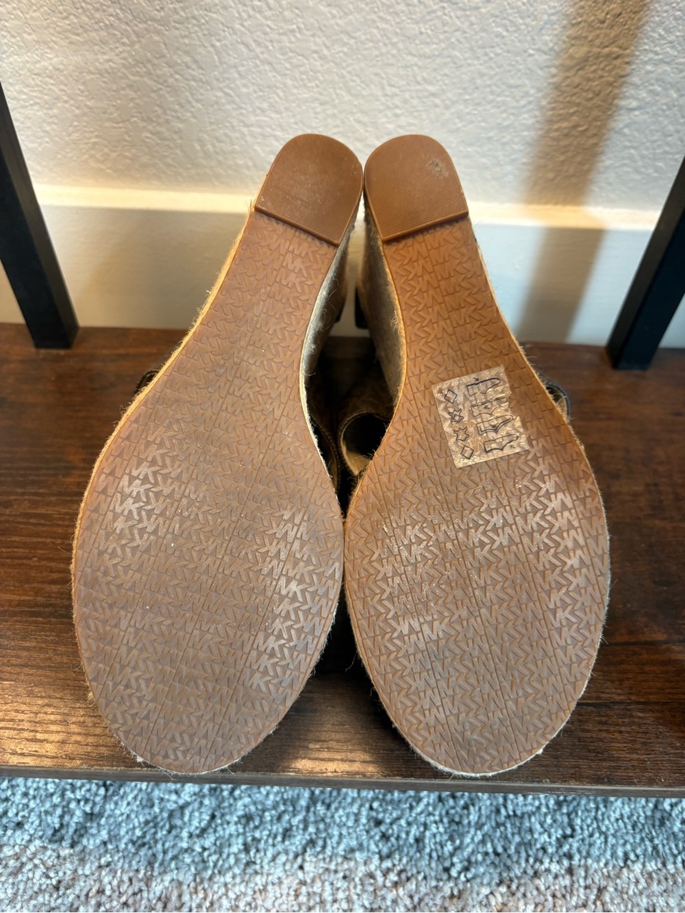 Michael Kors Dark Brown Zipper Espadrille Wedge Sandals - Picture 3 of 8